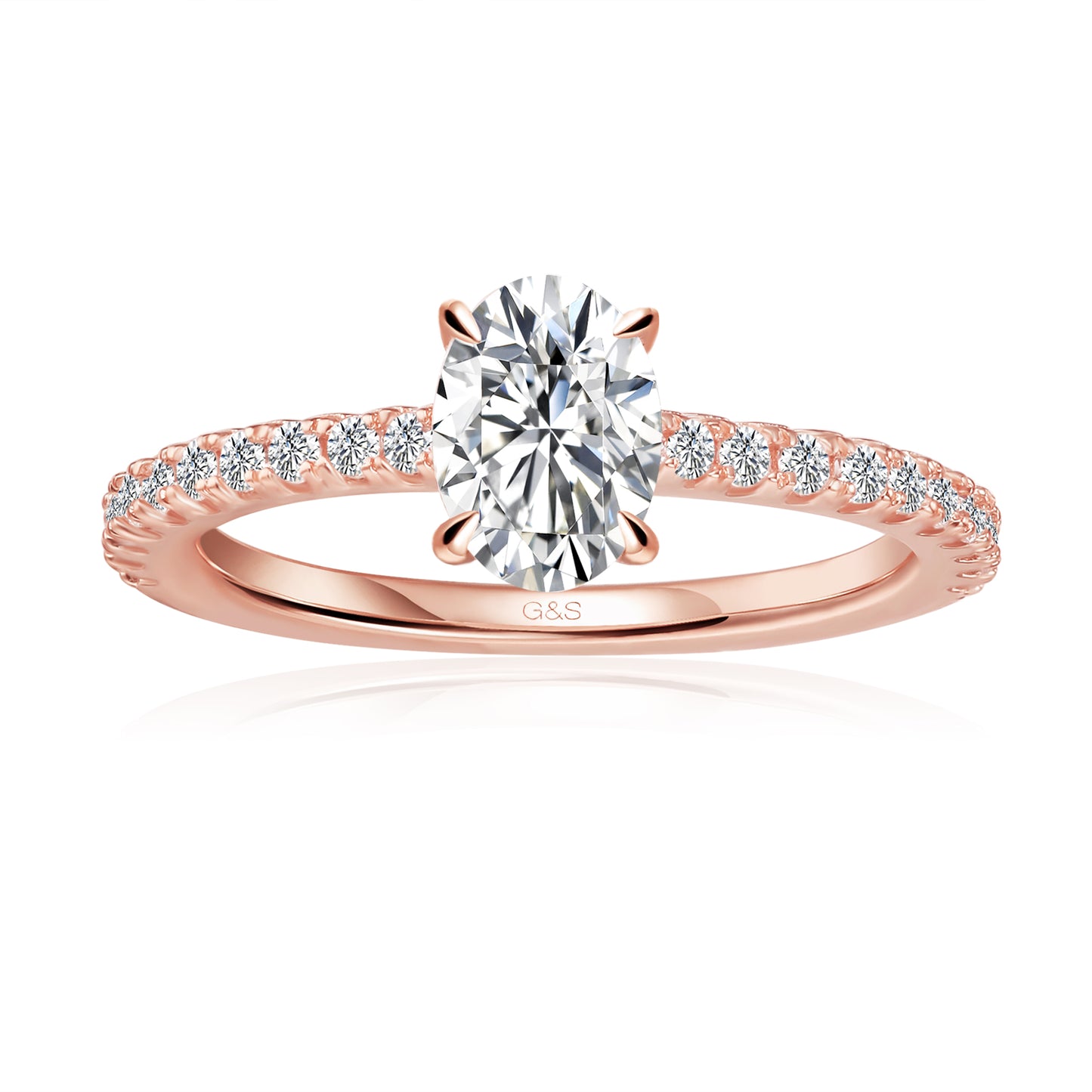 Hidden Elegance Oval Cut Moissanite Engagement Ring - BLACKFRIDAY