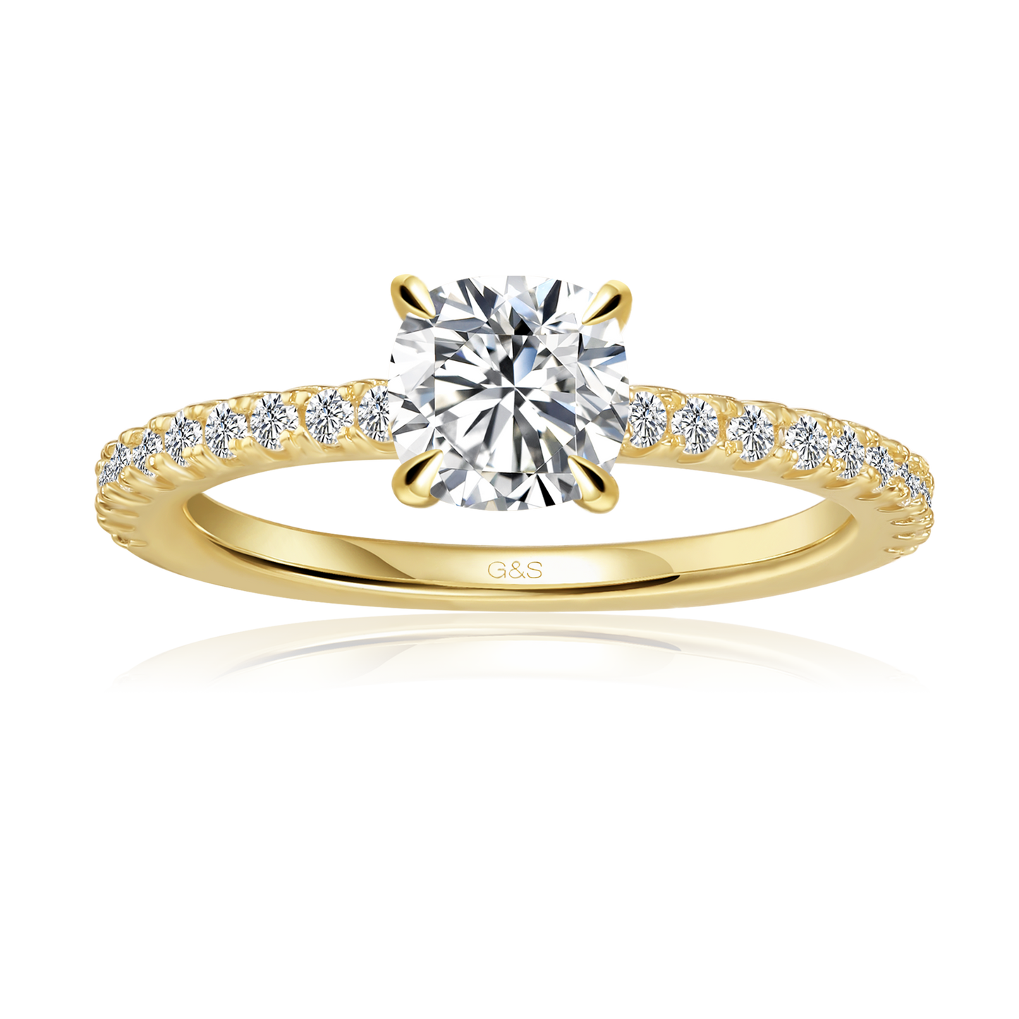 Hidden Elegance Cushion Cut Moissanite Engagement Ring - BLACKFRIDAY