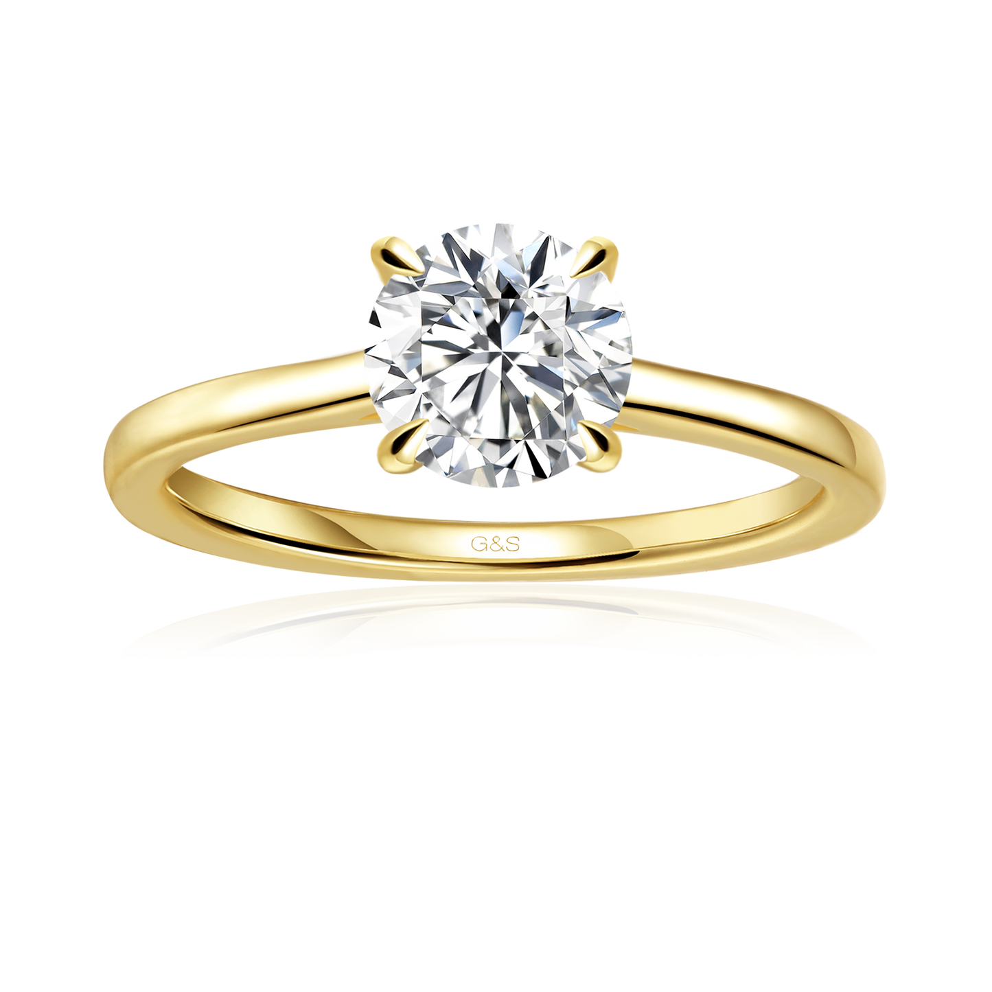 Secret Sparkle Hidden Halo Round Brilliant Moissanite Engagement Ring - BLACKFRIDAY