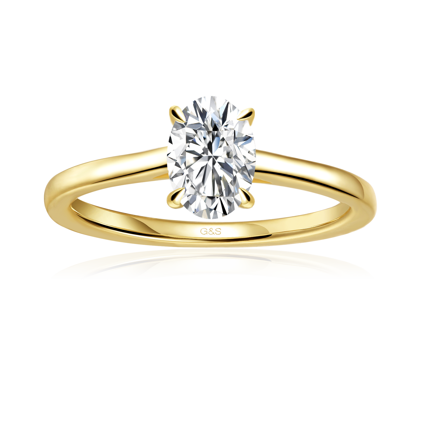 Secret Sparkle Hidden Halo Oval Cut Moissanite Engagement Ring - BLACKFRIDAY