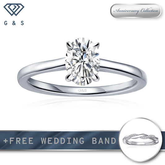 Secret Sparkle Hidden Halo Oval Cut Moissanite Engagement Ring