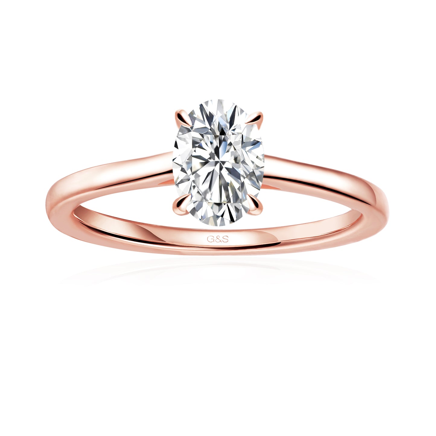 Secret Sparkle Hidden Halo Oval Cut Moissanite Engagement Ring - BLACKFRIDAY