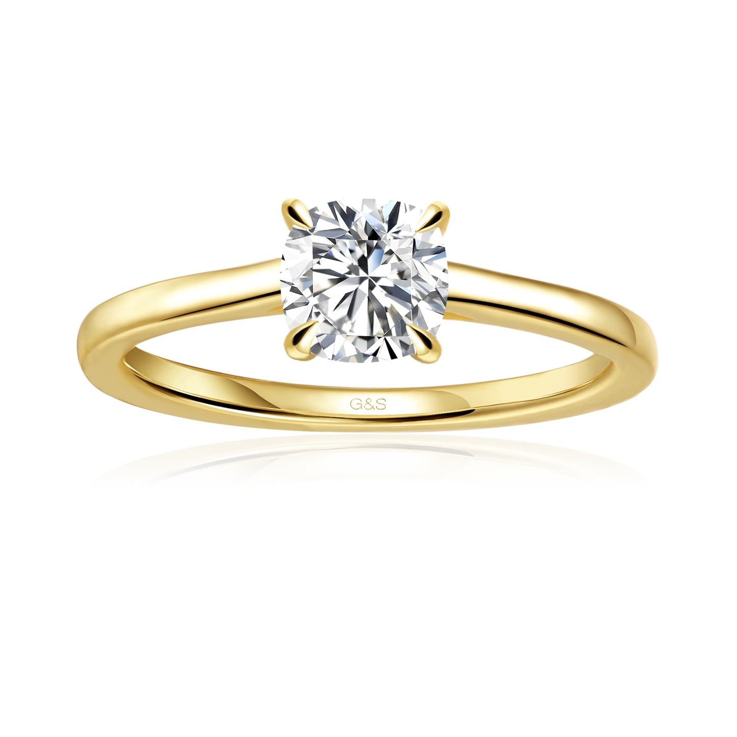 Secret Sparkle Hidden Halo Cushion Cut Moissanite Engagement Ring - BLACKFRIDAY