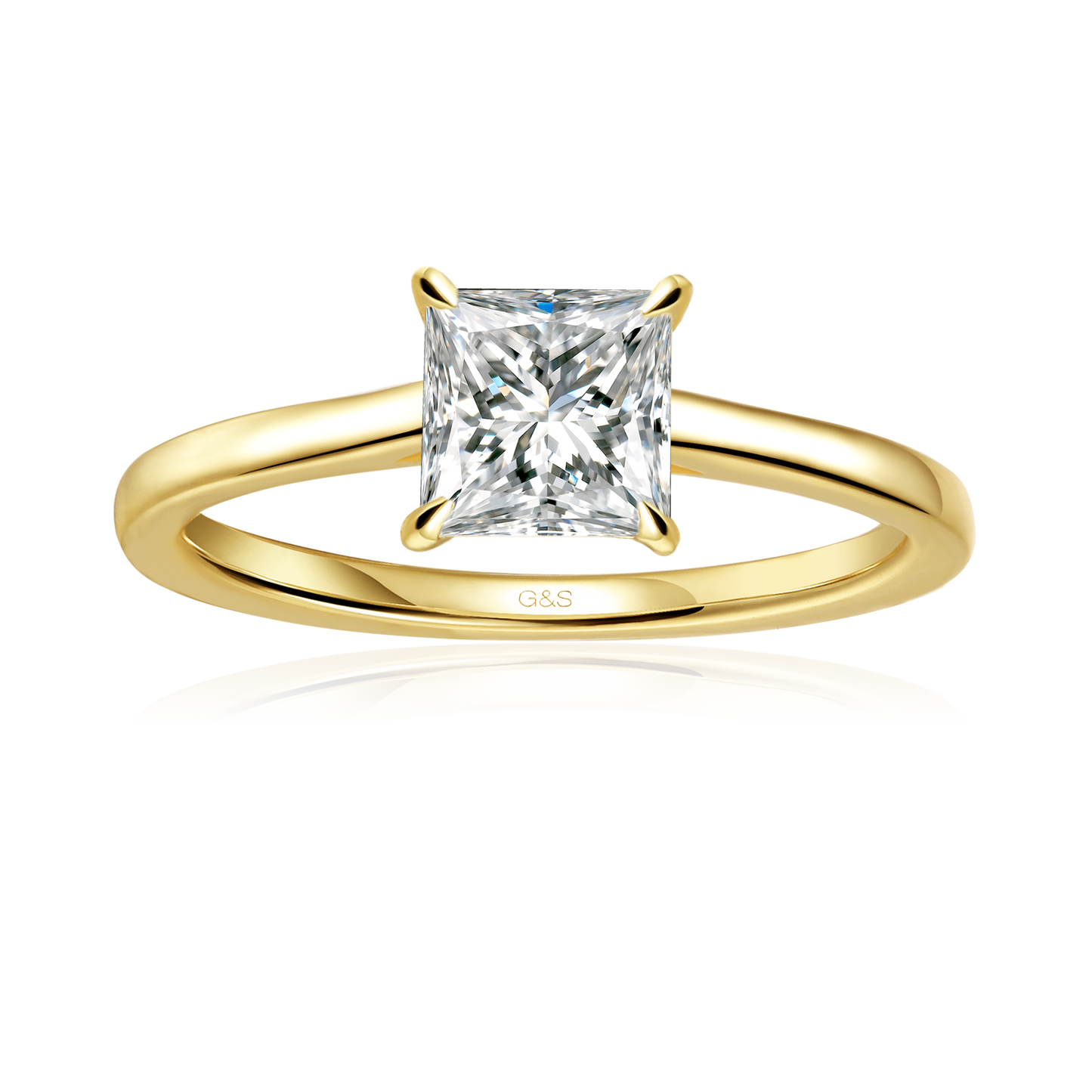 Secret Sparkle Hidden Halo Princess Cut Moissanite Engagement Ring - BLACKFRIDAY