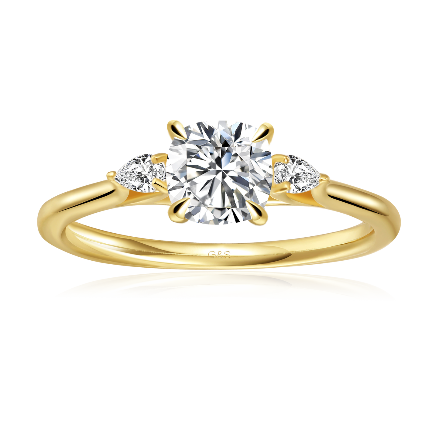 Infinite Love Trilogy Cushion Cut Moissanite Engagement Ring - BLACKFRIDAY