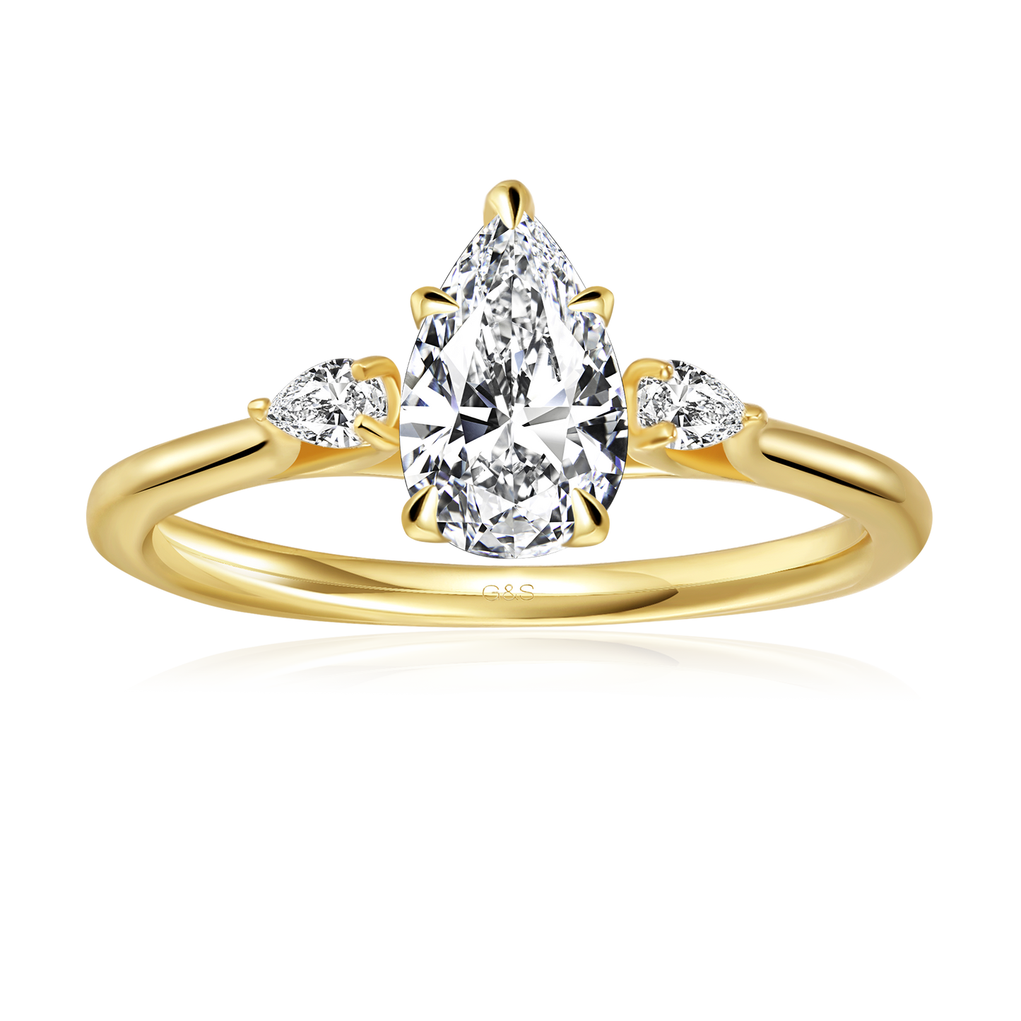 Infinite Love Trilogy Pear Shape Moissanite Engagement Ring - BLACKFRIDAY