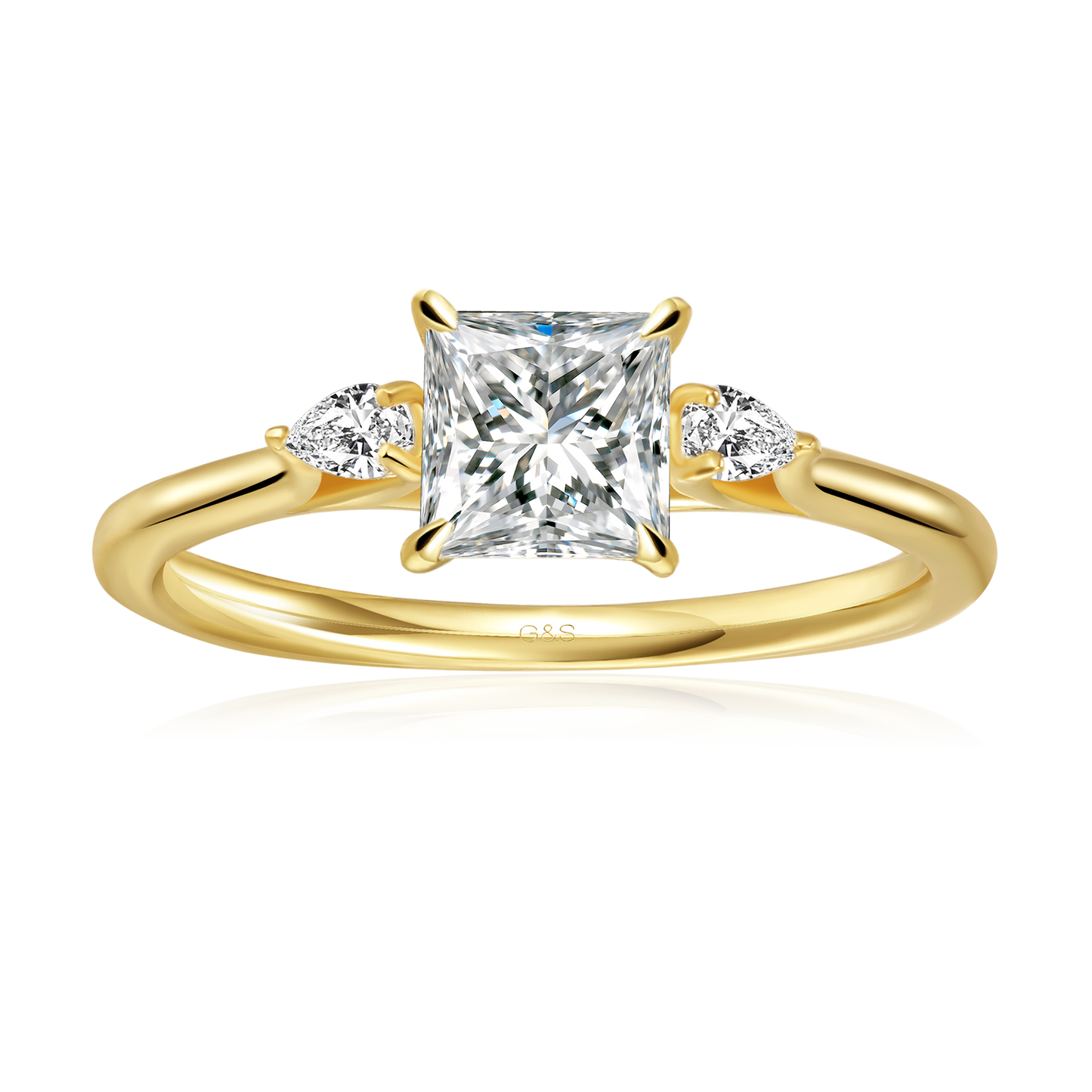 Infinite Love Trilogy Princess Cut Moissanite Engagement Ring - BLACKFRIDAY