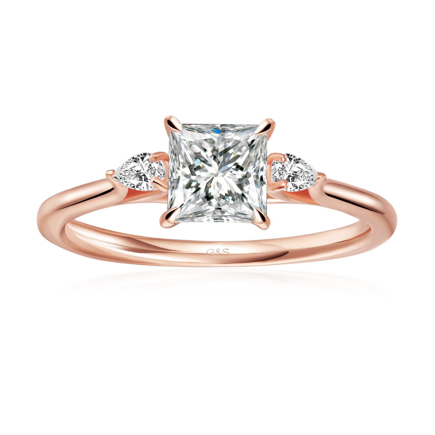 Infinite Love Trilogy Princess Cut Moissanite Engagement Ring - BLACKFRIDAY