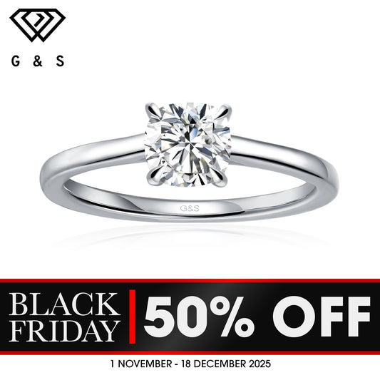 Secret Sparkle Hidden Halo Cushion Cut Moissanite Engagement Ring - BLACKFRIDAY