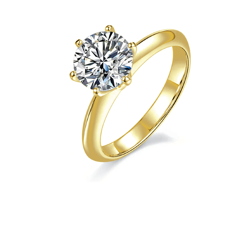 Solitaire Tiffany 6 Claw Setting 2.00ct Moissanite Engagement Ring Set in Sterling Silver - Winter Sale