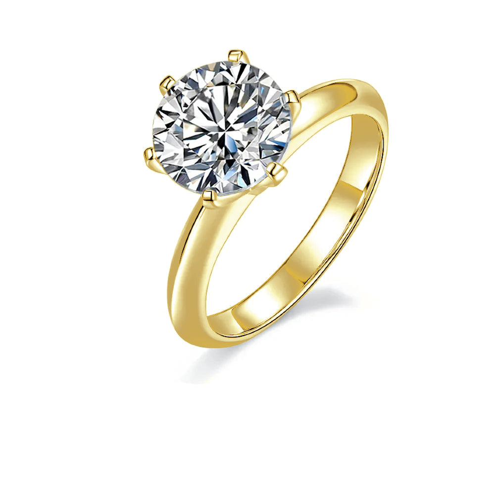 Solitaire Tiffany 6 Claw Setting 3.00ct Moissanite Engagement Ring Set in Sterling Silver - BLACKFRIDAY