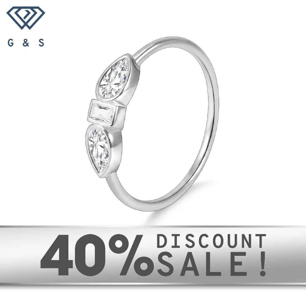 Sterling Silver Bezel-Set Moissanite Stacking Ring