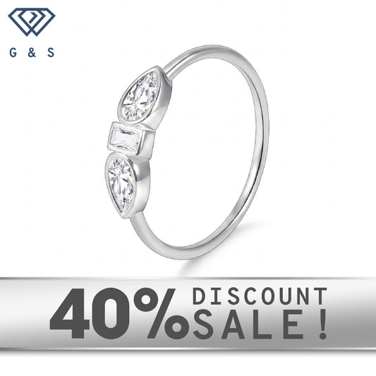 Sterling Silver Bezel-Set Moissanite Stacking Ring