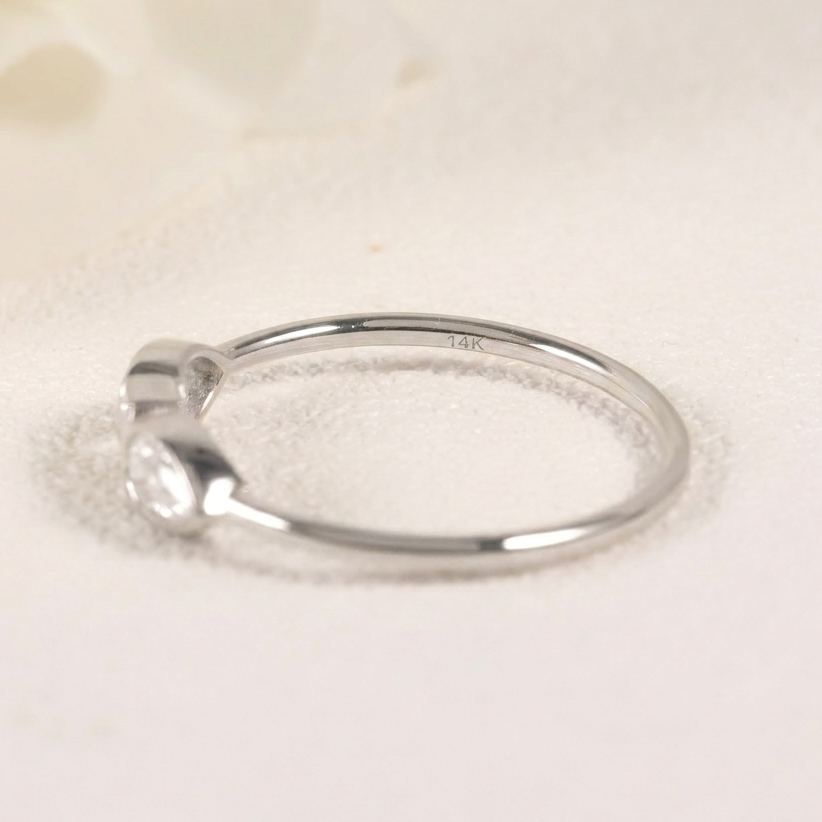 Sterling Silver Bezel-Set Moissanite Stacking Ring