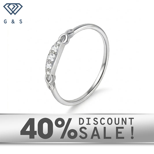 Sterling Silver Moissanite Infinity Knot Stackable Ring