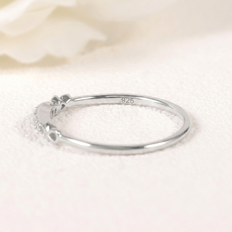 Sterling Silver Moissanite Infinity Knot Stackable Ring