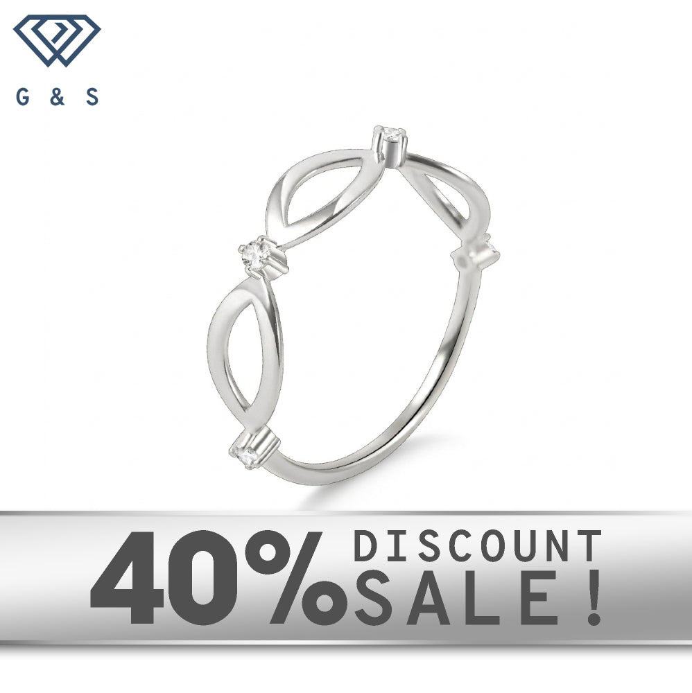 Infinity Stackable Ring Sterling Silver Moissanite Open Infinity Stacking Ring – Gems and Stuff