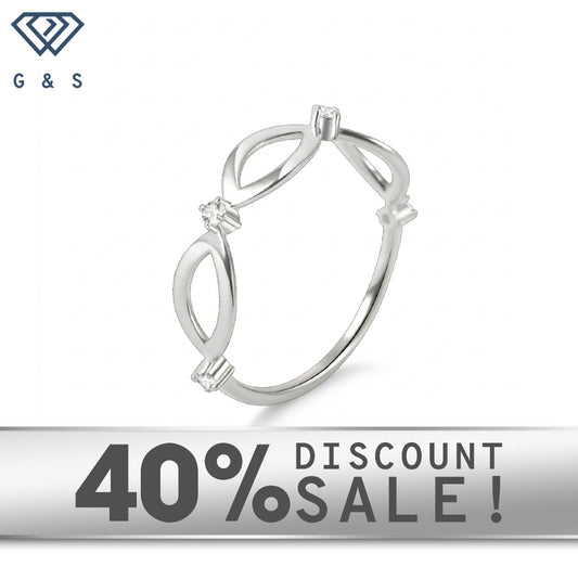 Sterling Silver Moissanite Open Infinity Stacking Ring