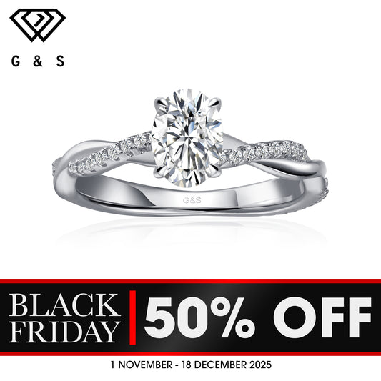 Timeless Infinity Oval Cut Moissanite Engagement Ring - BLACKFRIDAY