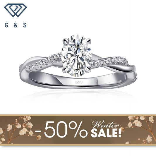Timeless Infinity Oval Cut Moissanite Engagement Ring - Winter Sale