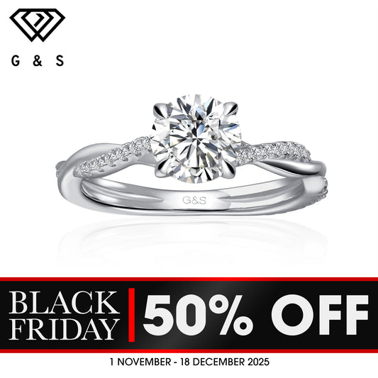 Timeless Infinity Round Brilliant Moissanite Engagement Ring - BLACKFRIDAY