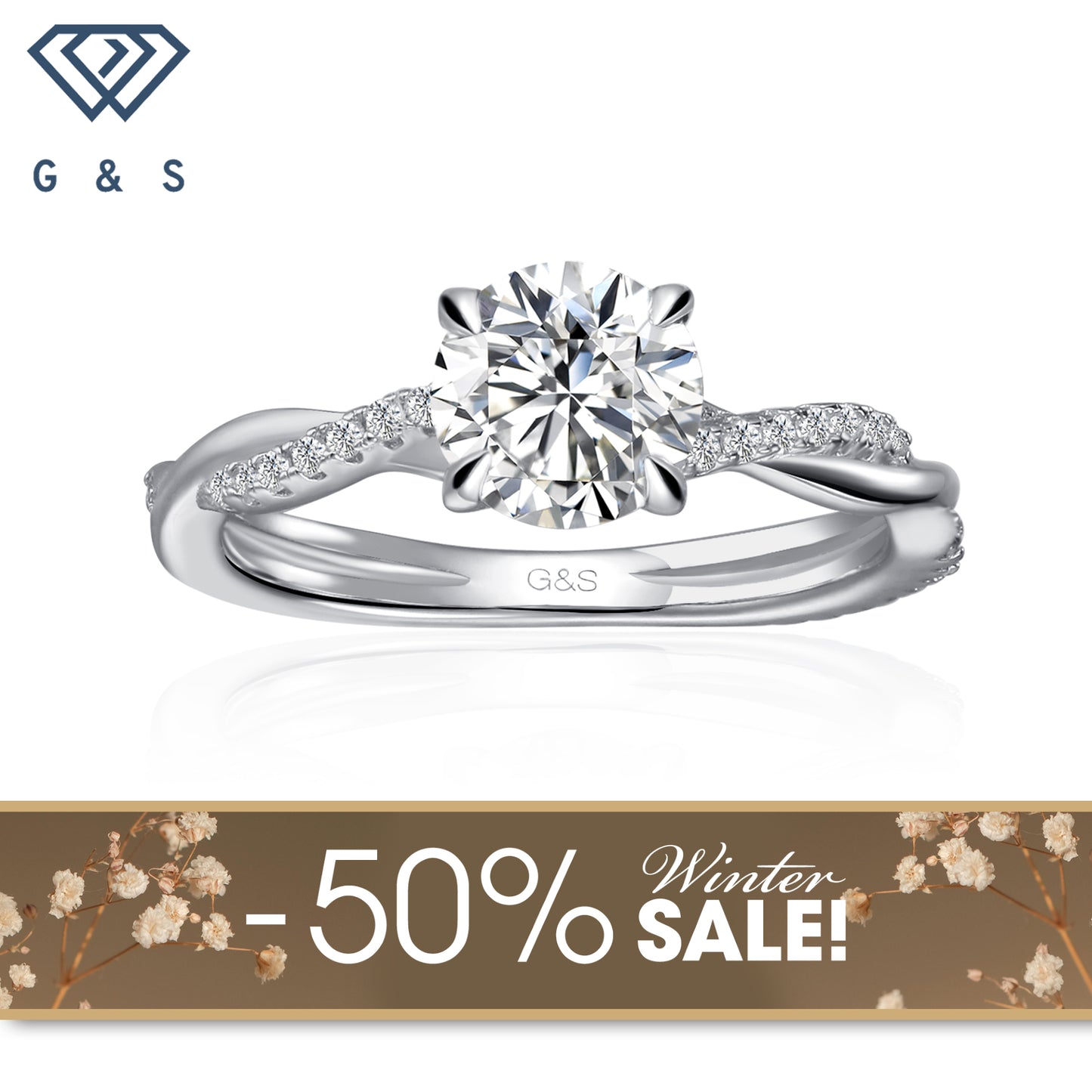 Timeless Infinity Round Brilliant Moissanite Engagement Ring - Winter Sale