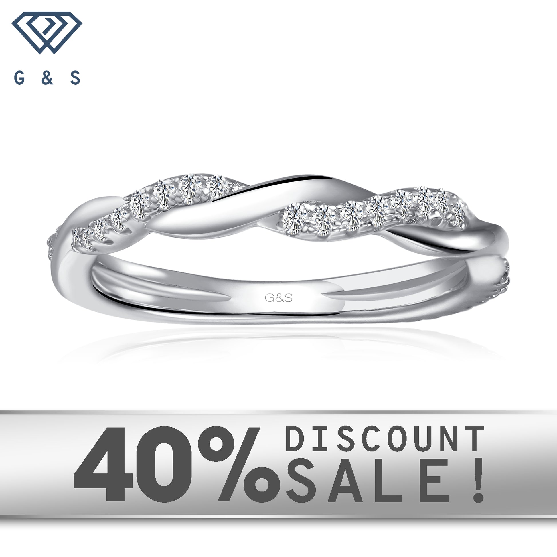 A classic and elegant wedding band set in 9ct white gold with an infinity design.