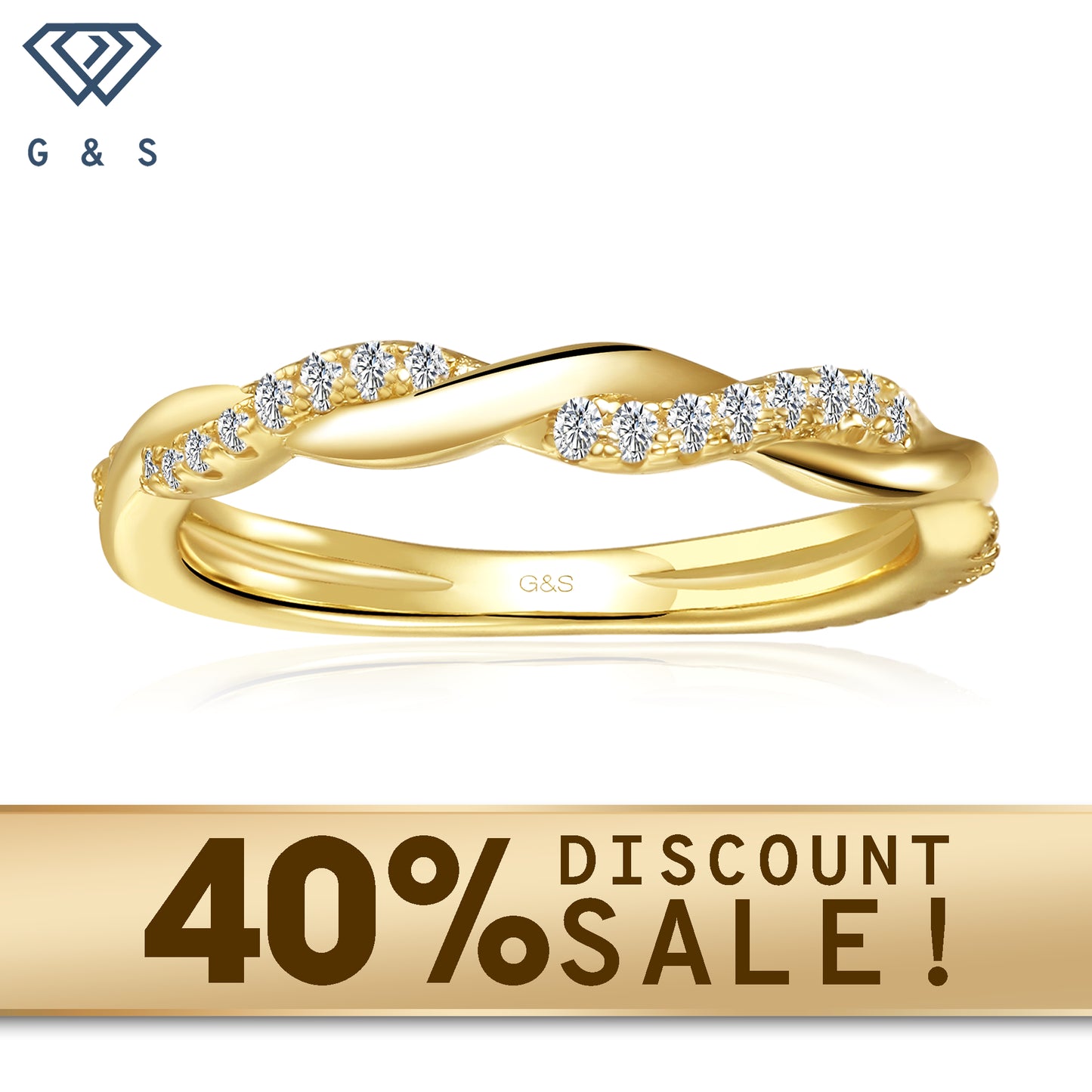 A classic and elegant wedding band set featuring a continuous infinity design, symbolizing eternal love, set in warm 9ct yellow gold and accented with sparkling moissanites.