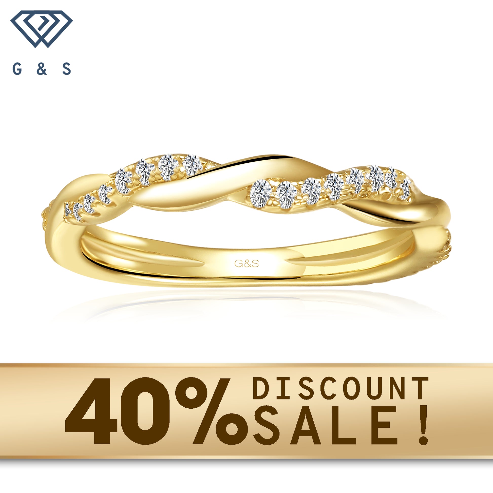 A classic and elegant wedding band set featuring a continuous infinity design, symbolizing eternal love, set in warm 9ct yellow gold and accented with sparkling moissanites.
