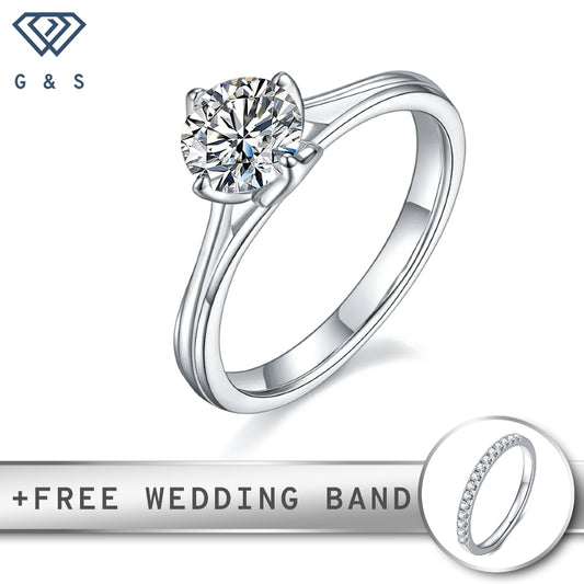 A delicate sterling silver engagement ring featuring a 1.00ct moissanite held in a beautiful tulip-inspired setting.