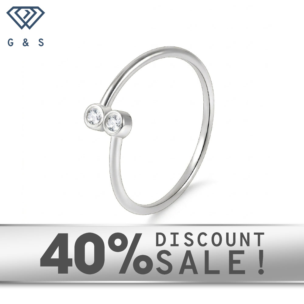 Two Stone Moissanite Celestial Glow Stacking Ring