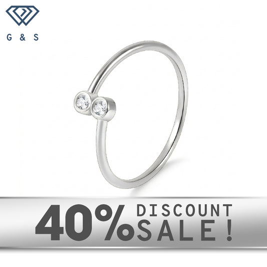 Two Stone Moissanite Celestial Glow Stacking Ring