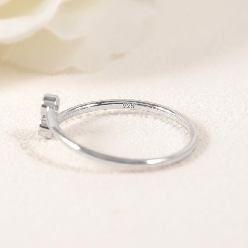 Two Stone Moissanite Celestial Glow Stacking Ring