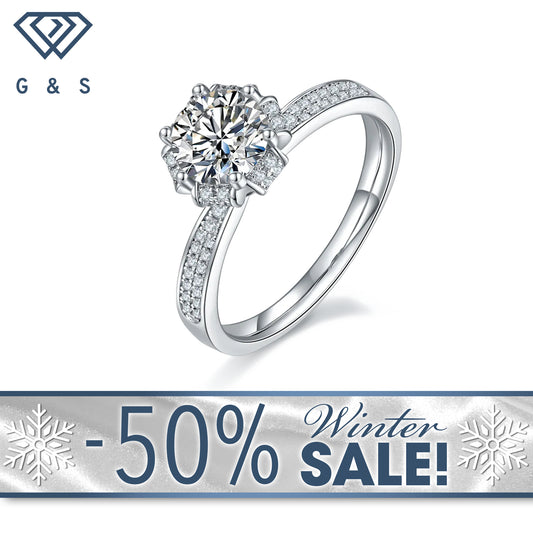 Vintage Pave 1.00ct Moissanite Engagement Ring Set In Sterling Silver - Winter Sale