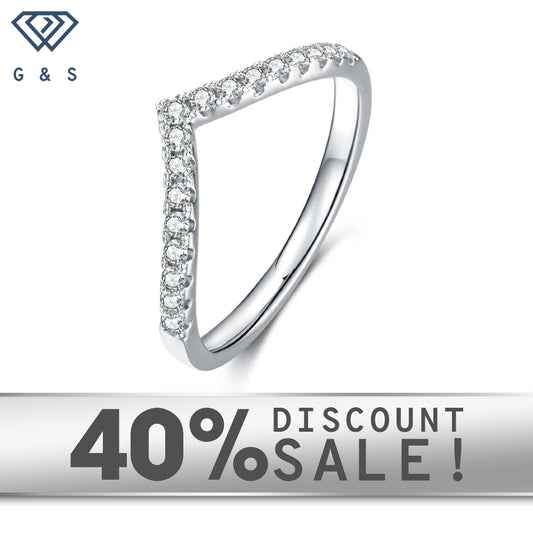 Elegant and unique wishbone-shaped wedding bands crafted in 9ct white gold and set with sparkling moissanites.