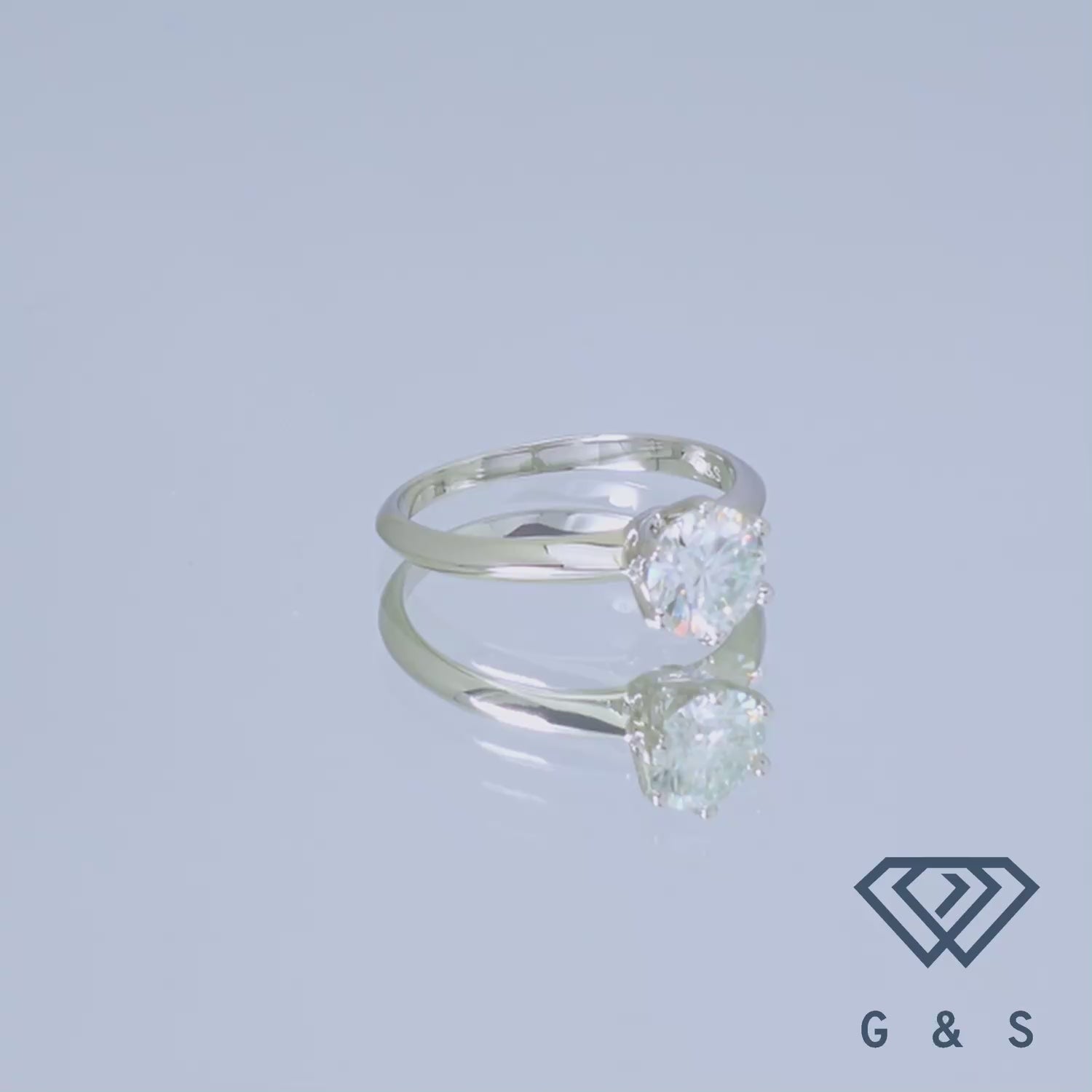 A beautiful 1.00ct moissanite engagement ring set in sterling silver with the iconic 6 claw setting.