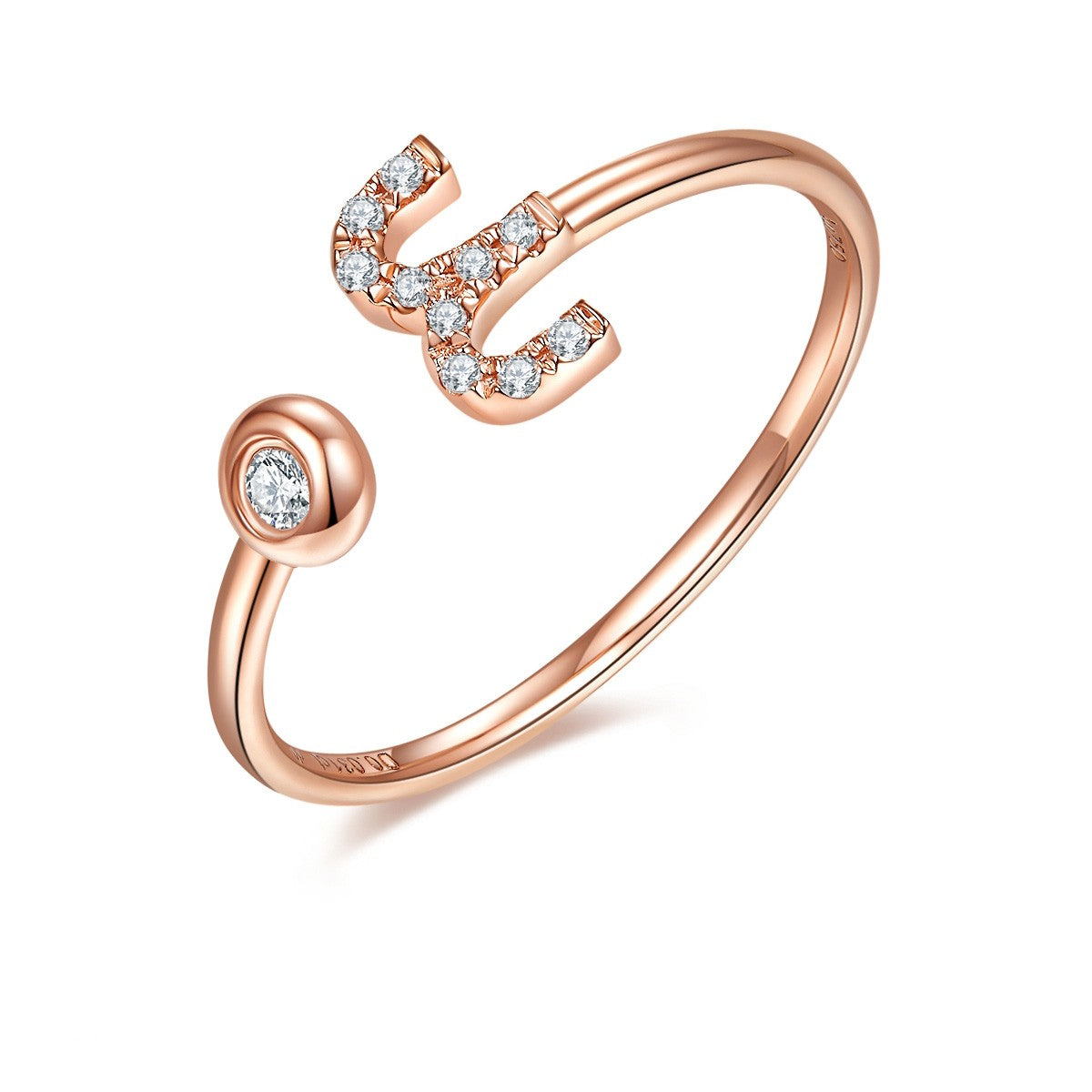 Aries zodiac sign ring featuring a sparkling moissanite, perfect for birthdays between March 21st and April 19th.