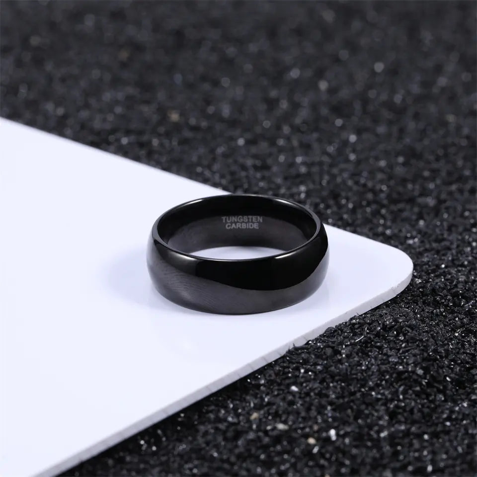 Black Polished Tungsten Carbide Ring