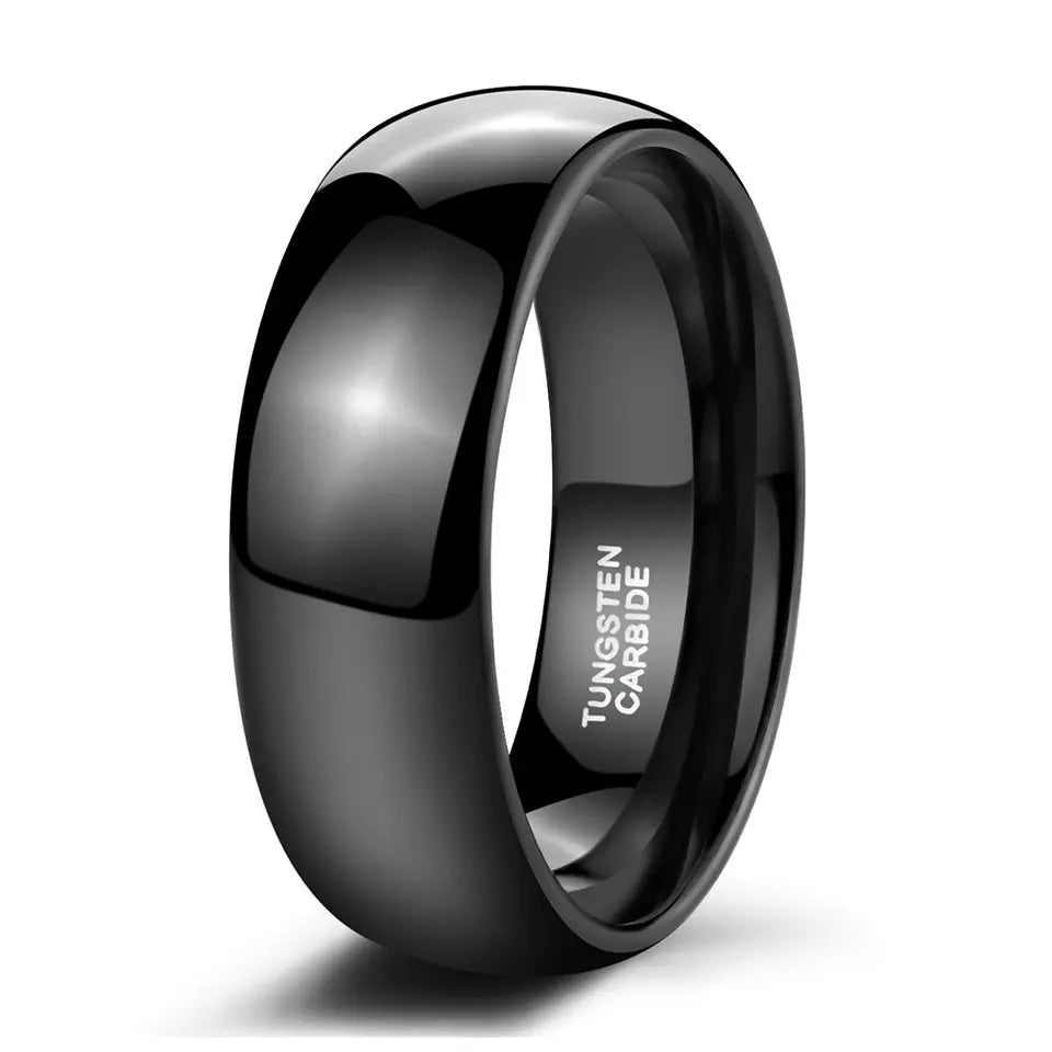 Black Polished Tungsten Carbide Ring