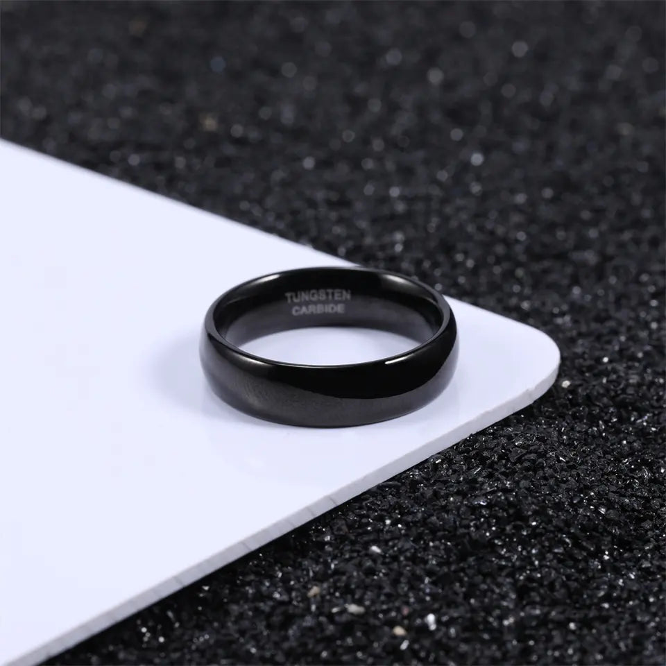 Black Polished Tungsten Carbide Ring