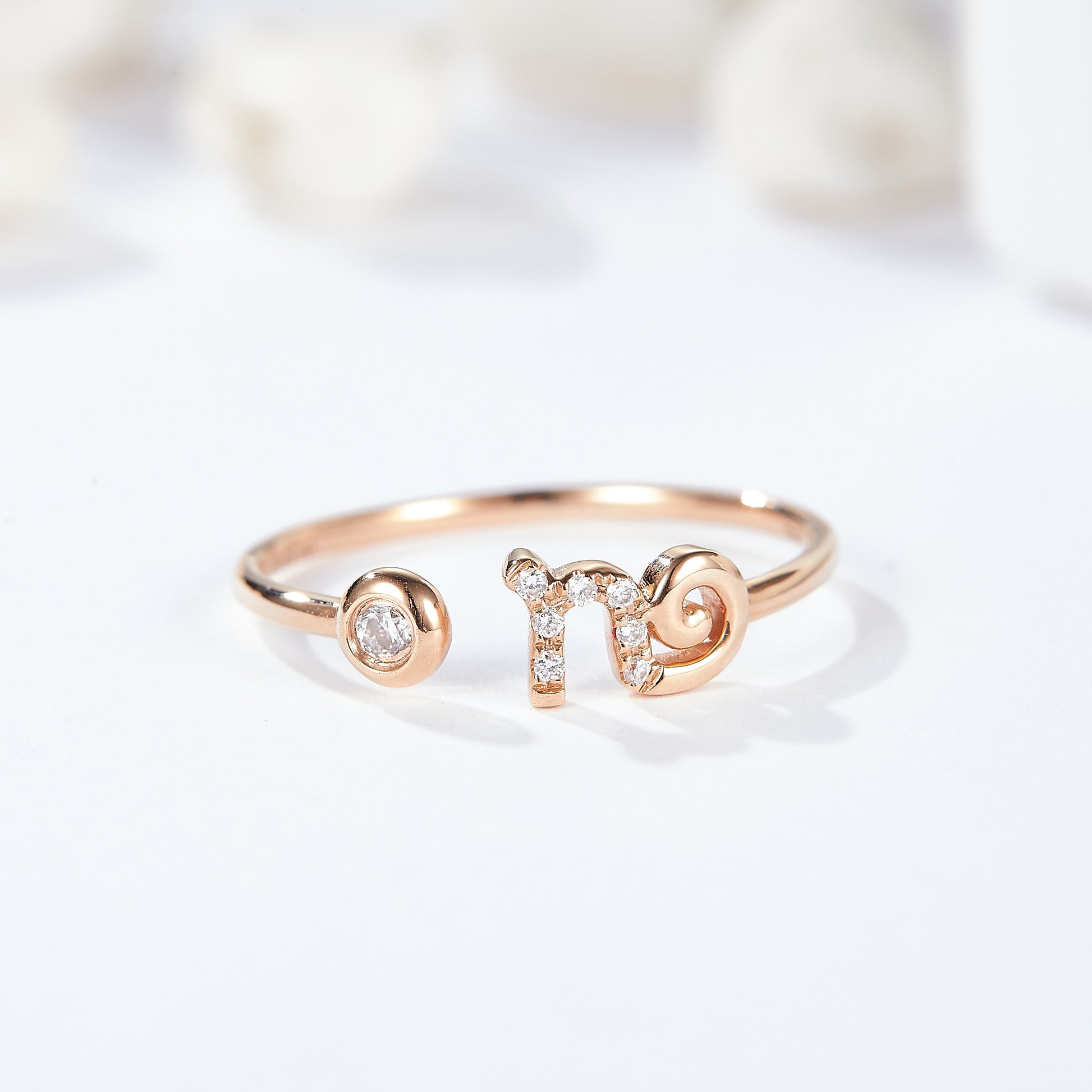 Elegant moissanite ring representing the Capricorn star sign, a thoughtful gift for those born under this sign (December 22nd - January 19th).