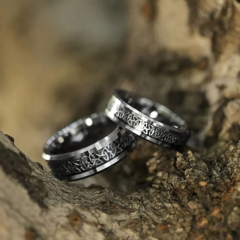 Celtic Knot Inlay Tungsten Carbide Ring Gems and Stuff