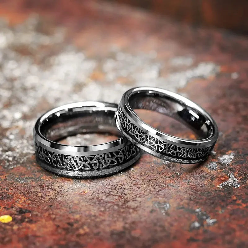 Celtic Knot Inlay Tungsten Carbide Ring Gems and Stuff