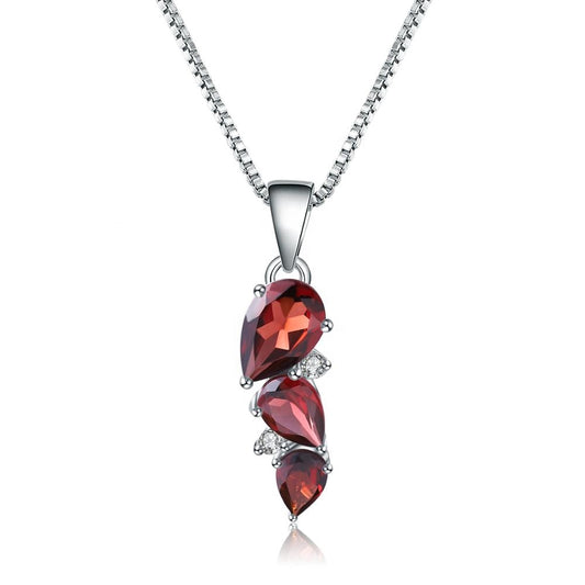 Garnet Drop Pendant - Pear Shape