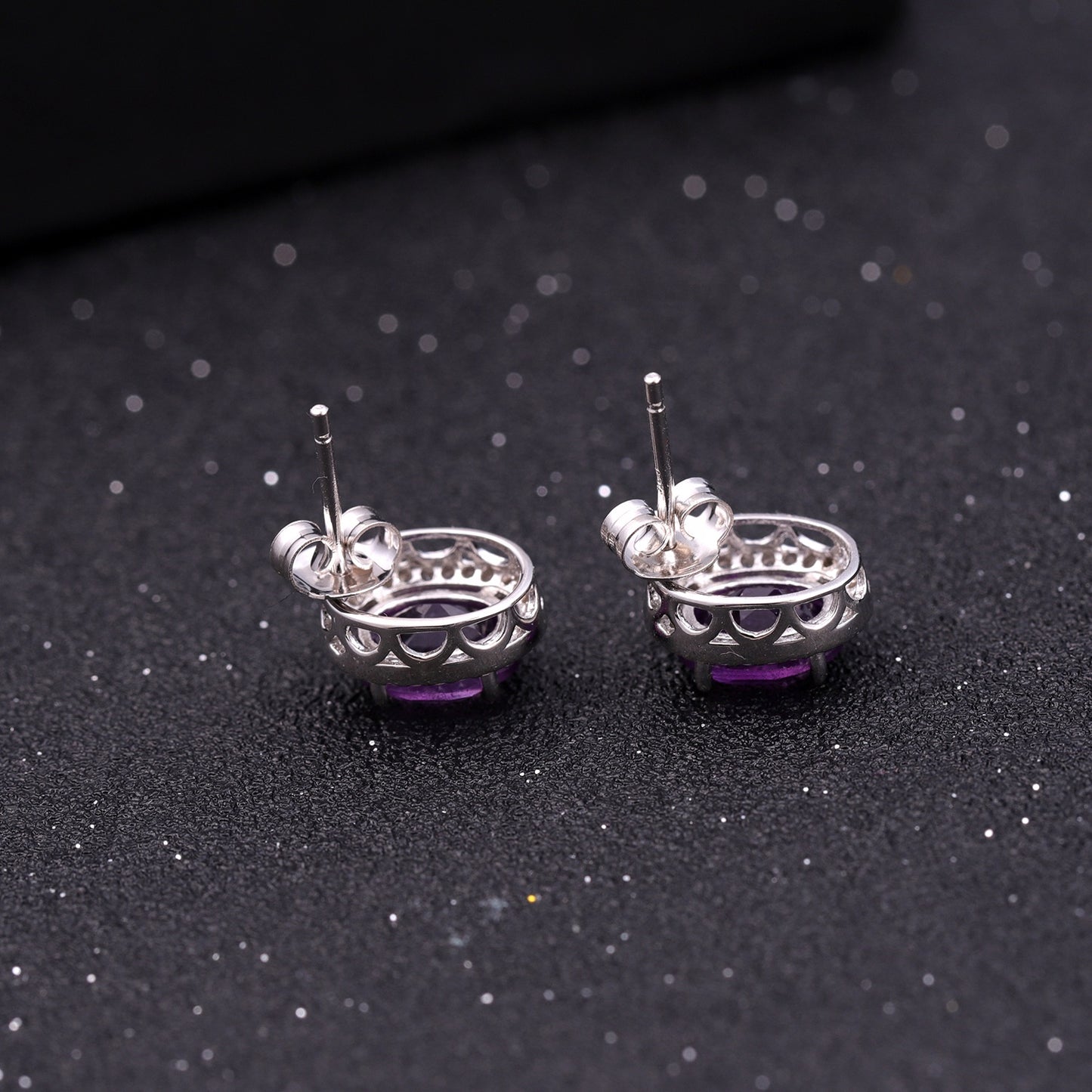 Amethyst Halo Earrings - Oval Cut (leadtime of 5-weeks)