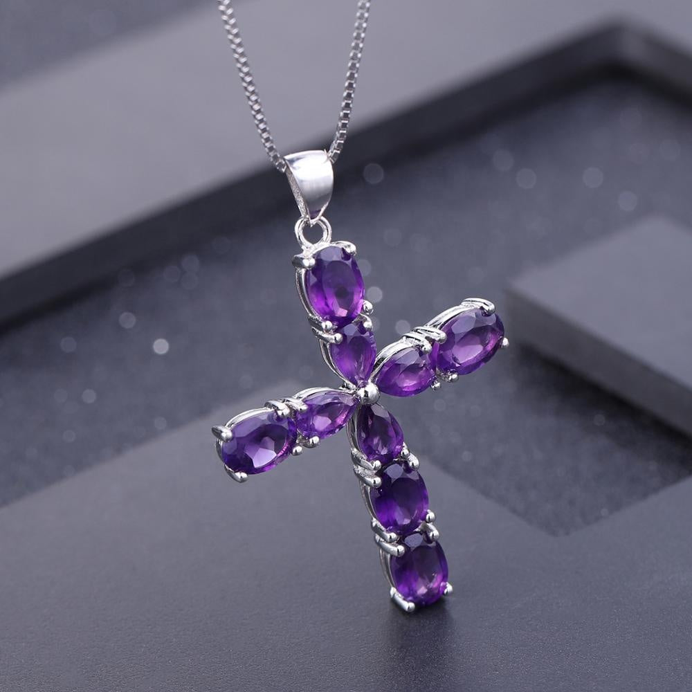 Amethyst Cross Pendant (Leadtime of 5 weeks)