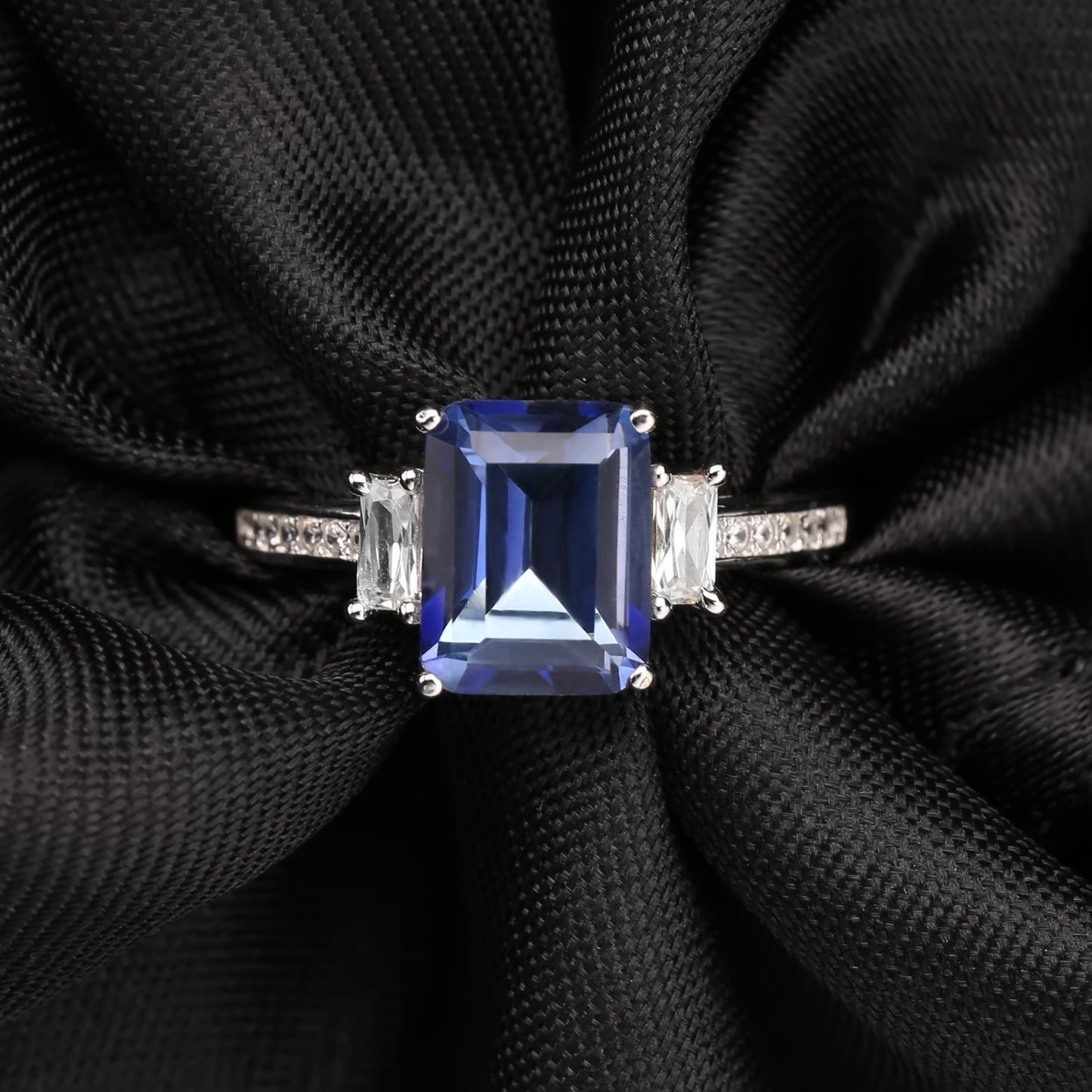 Trilogy Mystic Quartz Ring - Emerald Cut