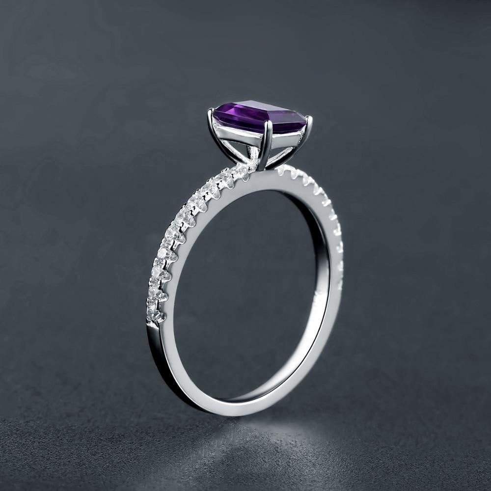 Exquisite Amethyst Ring - Emerald Cut