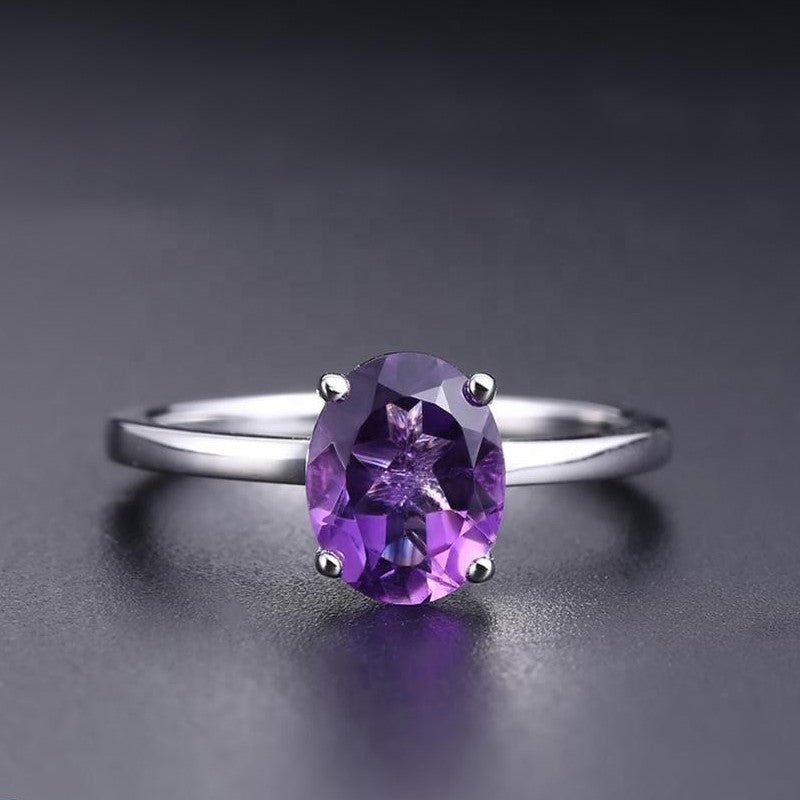 Sterling Silver Lavender Amethyst Ring Engagement Promise Gemstone Ring  Mother's Day Anniversary Birthday Gift for Her Mum Girlfriend Wife - Etsy
