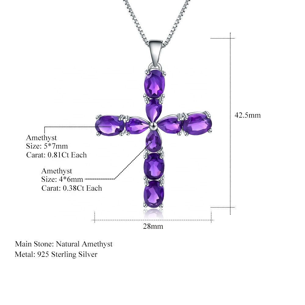 Amethyst Cross Pendant (Leadtime of 5 weeks)